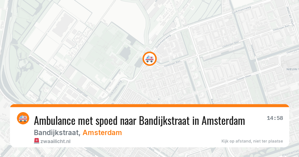 Ambulance met spoed naar Bandijkstraat in Amsterdam — 29 jun 2026