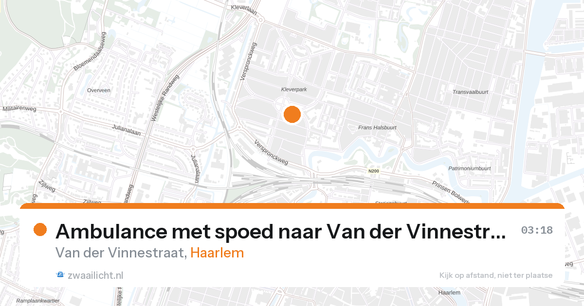 Ambulance met spoed naar Van der Vinnestraat in Haarlem — 15 jun 2026