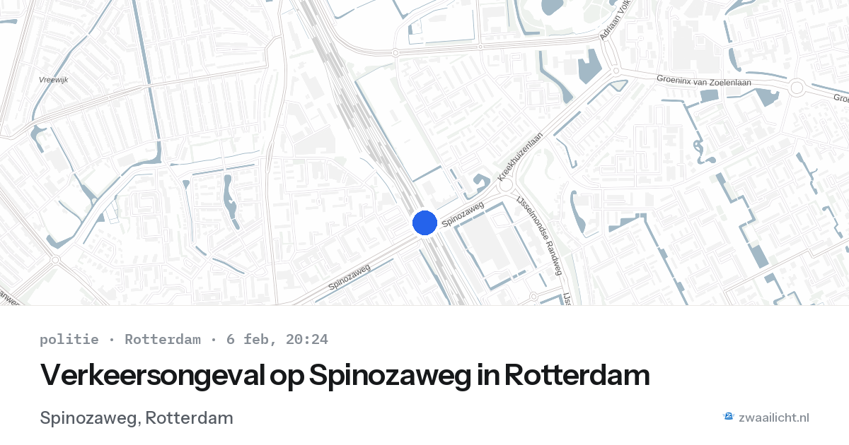 Verkeersongeval op Spinozaweg in Rotterdam — 6 feb 2026