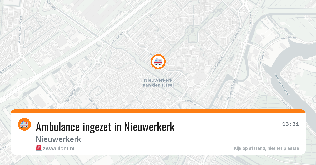 Ambulance ingezet in Nieuwerkerk — 28 jun 2026