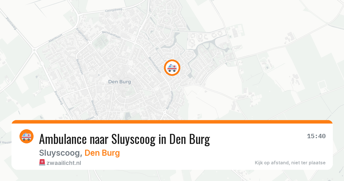 Ambulance naar Sluyscoog in Den Burg — 22 mei 2026