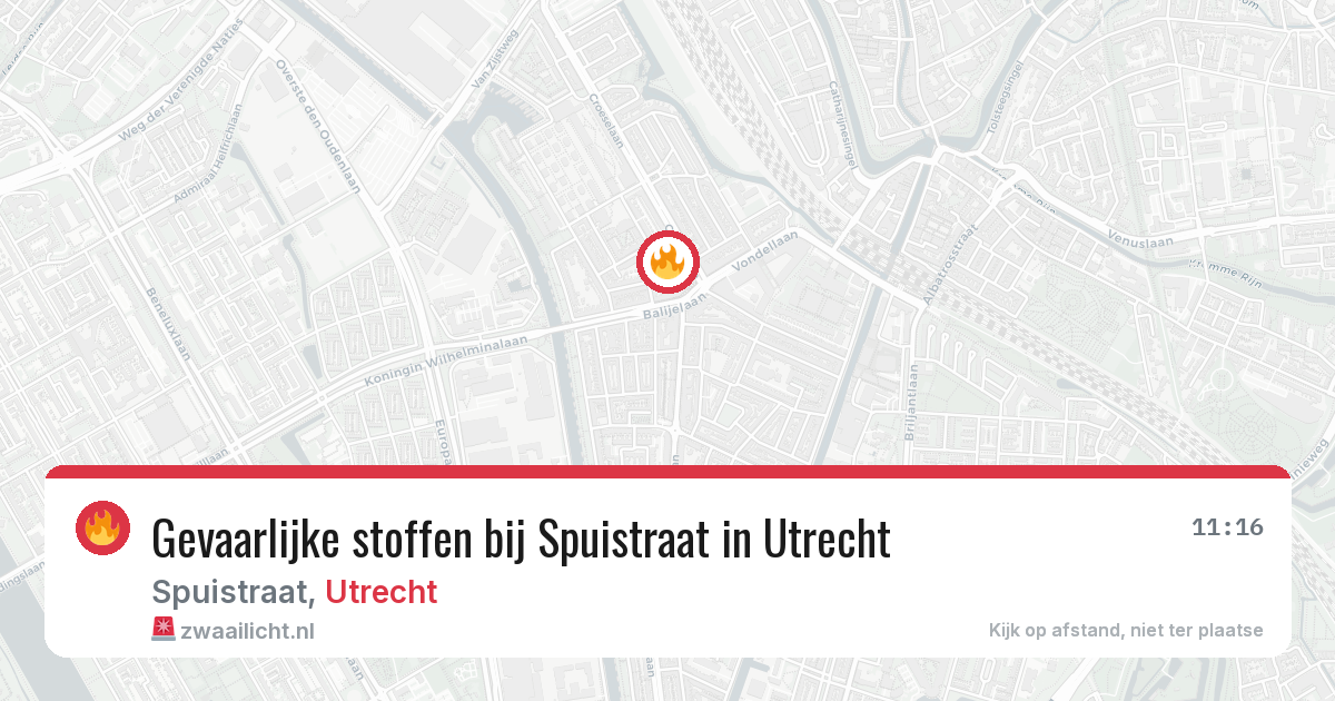 Gevaarlijke stoffen bij Spuistraat in Utrecht — 30 mrt 2026