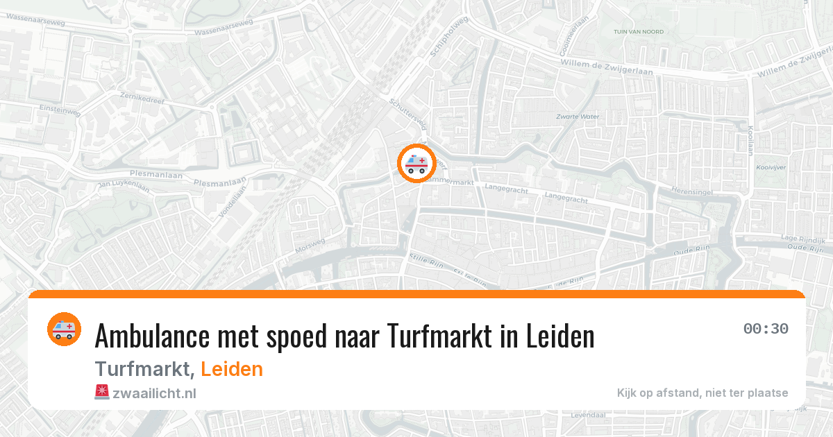 Ambulance met spoed naar Turfmarkt in Leiden — 8 aug 2026