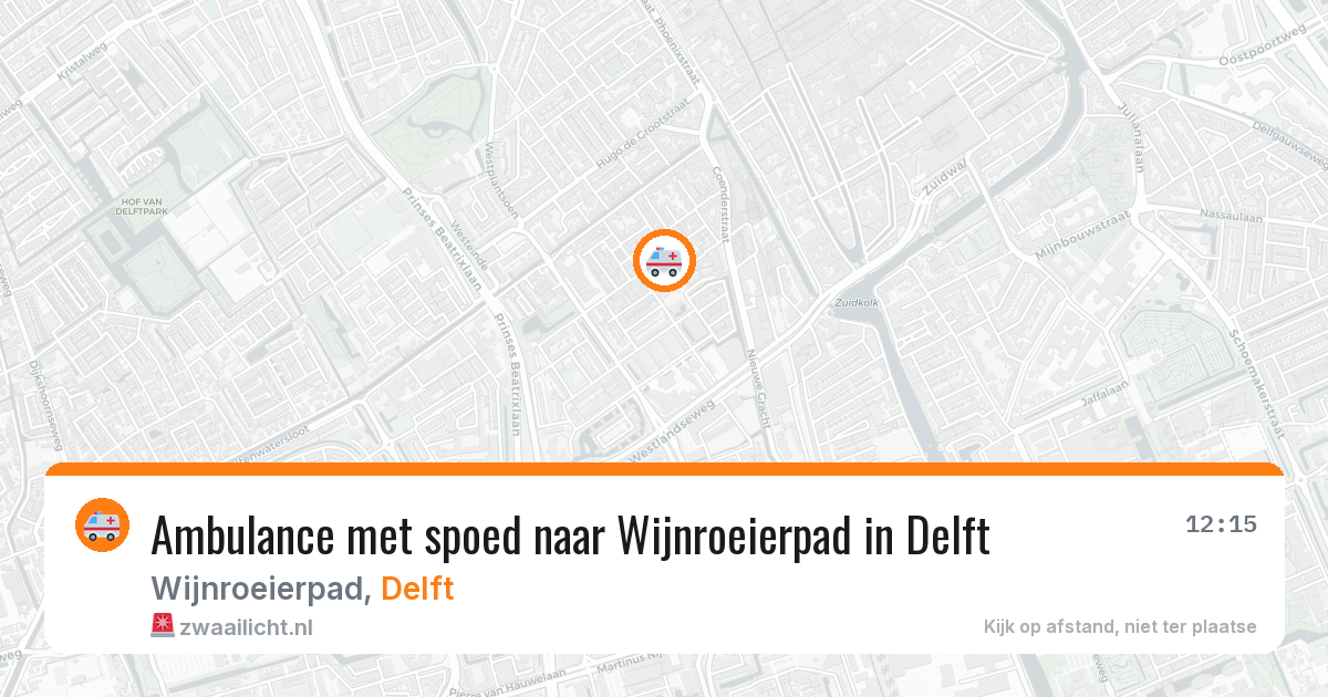 Ambulance met spoed naar Wijnroeierpad in Delft — 24 mei 2026