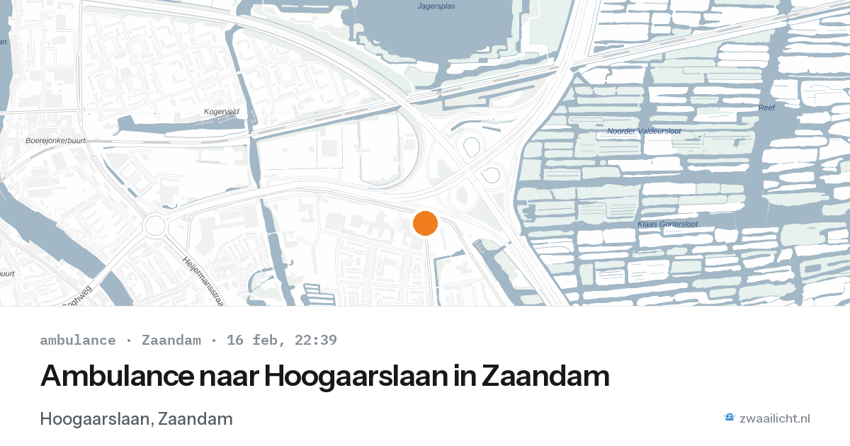 Ambulance naar Hoogaarslaan in Zaandam — 16 feb 2026