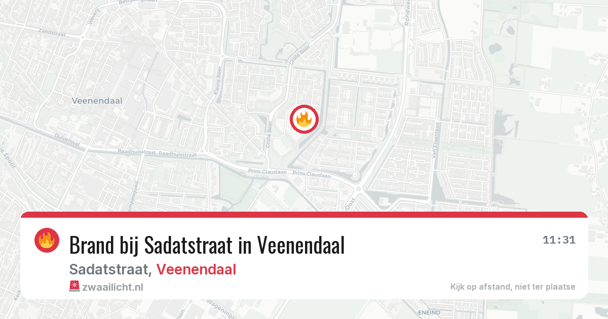 Brand bij Sadatstraat in Veenendaal — 13 mei 2026