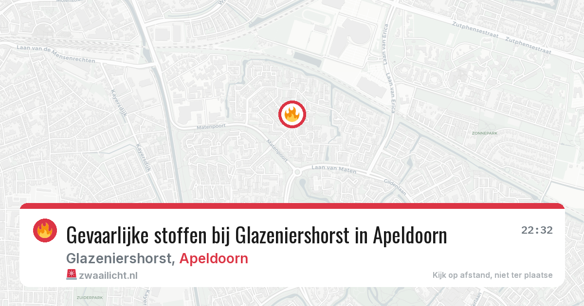 Gevaarlijke stoffen bij Glazeniershorst in Apeldoorn — 3 aug 2026