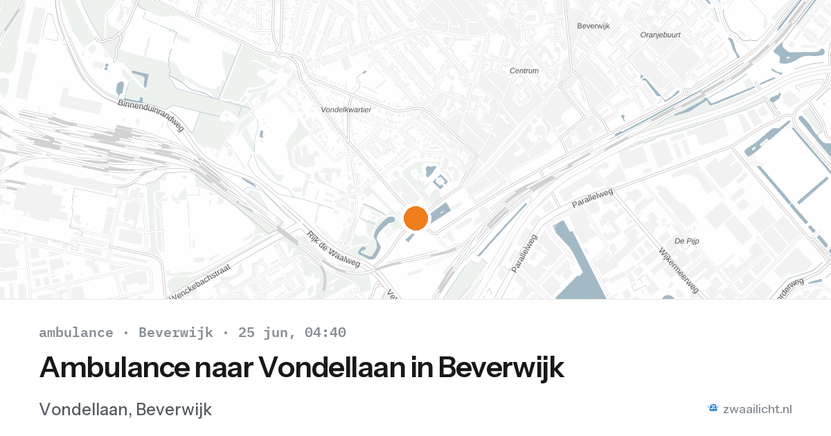 Ambulance naar Vondellaan in Beverwijk — 25 jun 2026