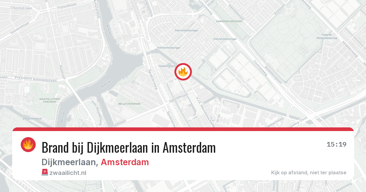 Brand bij Dijkmeerlaan in Amsterdam — 21 jun 2026