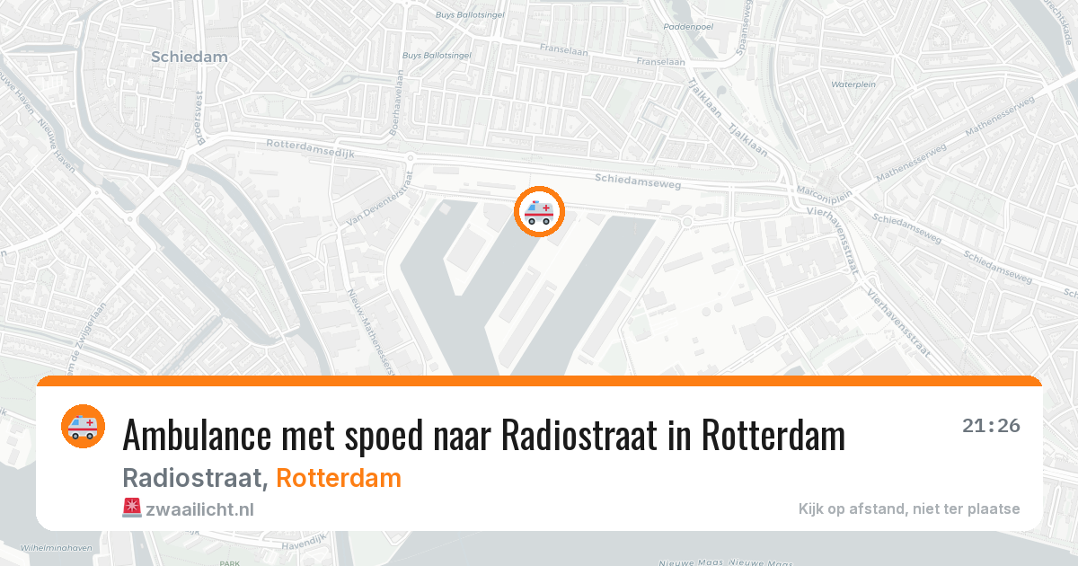 Ambulance met spoed naar Radiostraat in Rotterdam — 23 mei 2026