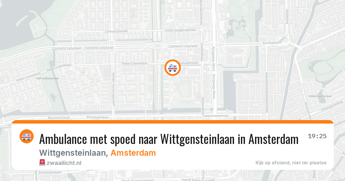 Ambulance met spoed naar Wittgensteinlaan in Amsterdam — 9 apr 2026
