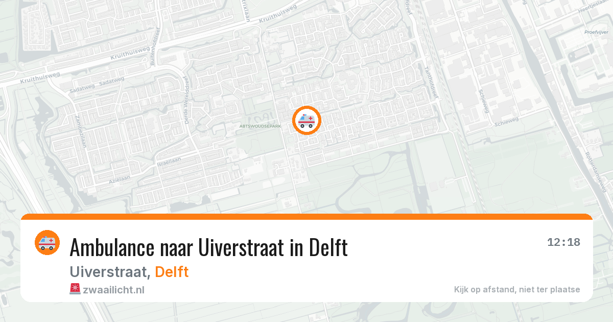 Ambulance naar Uiverstraat in Delft — 7 mei 2026