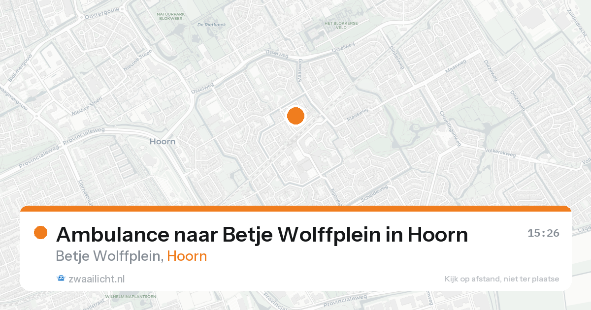 Ambulance naar Betje Wolffplein in Hoorn — 16 aug 2026