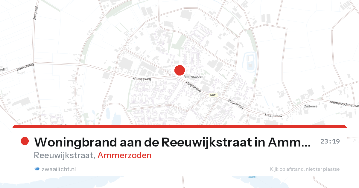Woningbrand aan de Reeuwijkstraat in Ammerzoden — 26 aug 2026