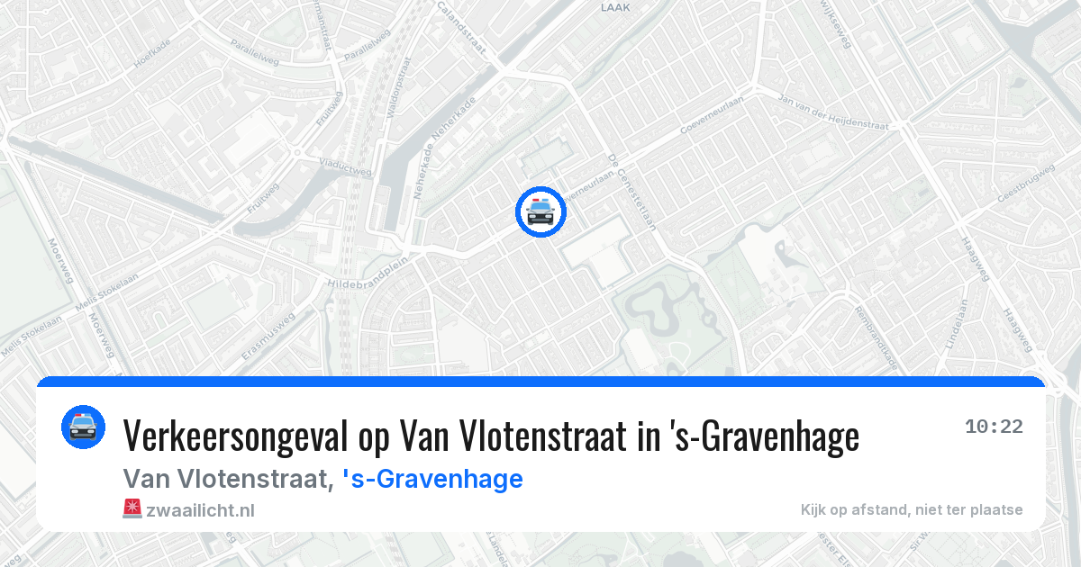 Verkeersongeval op Van Vlotenstraat in 's-Gravenhage — 22 mrt 2026