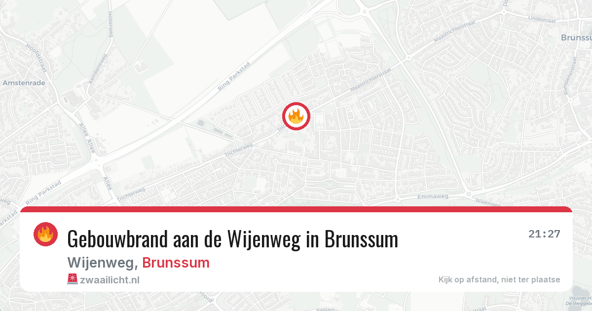 Gebouwbrand aan de Wijenweg in Brunssum — 29 mrt 2026