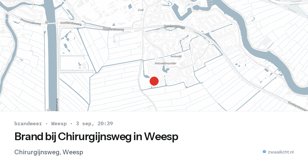 Brand bij Chirurgijnsweg in Weesp — 3 sep 2026