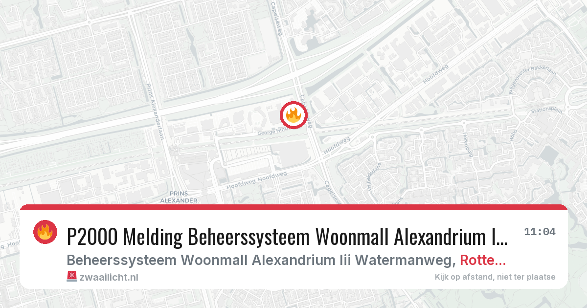 P2000 Melding Beheerssysteem Woonmall Alexandrium Iii Watermanweg, Rotterdam — 30 jan 2026