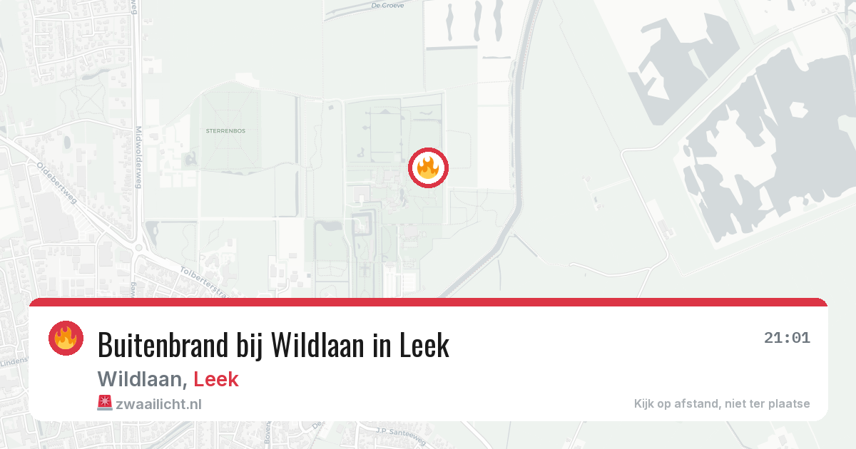 Buitenbrand bij Wildlaan in Leek — 27 jul 2026