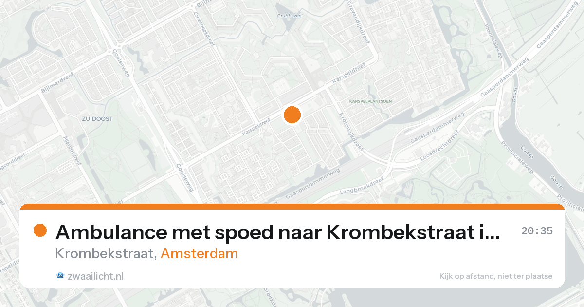 Ambulance met spoed naar Krombekstraat in Amsterdam — 18 aug 2026