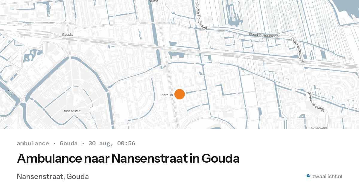 Ambulance naar Nansenstraat in Gouda — 29 aug 2026