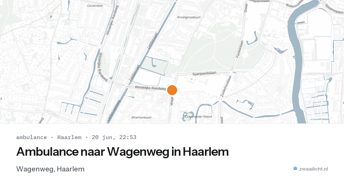 Ambulance naar Wagenweg in Haarlem — 20 jun 2026