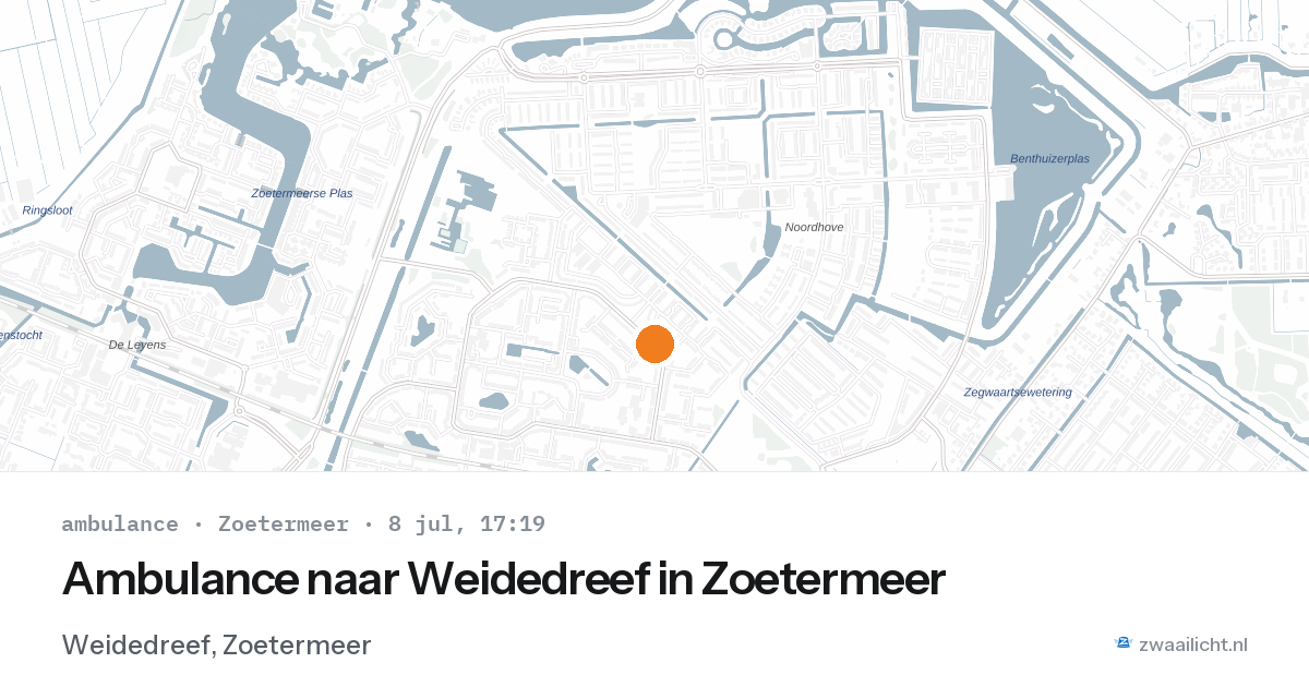 Ambulance naar Weidedreef in Zoetermeer — 8 jul 2026