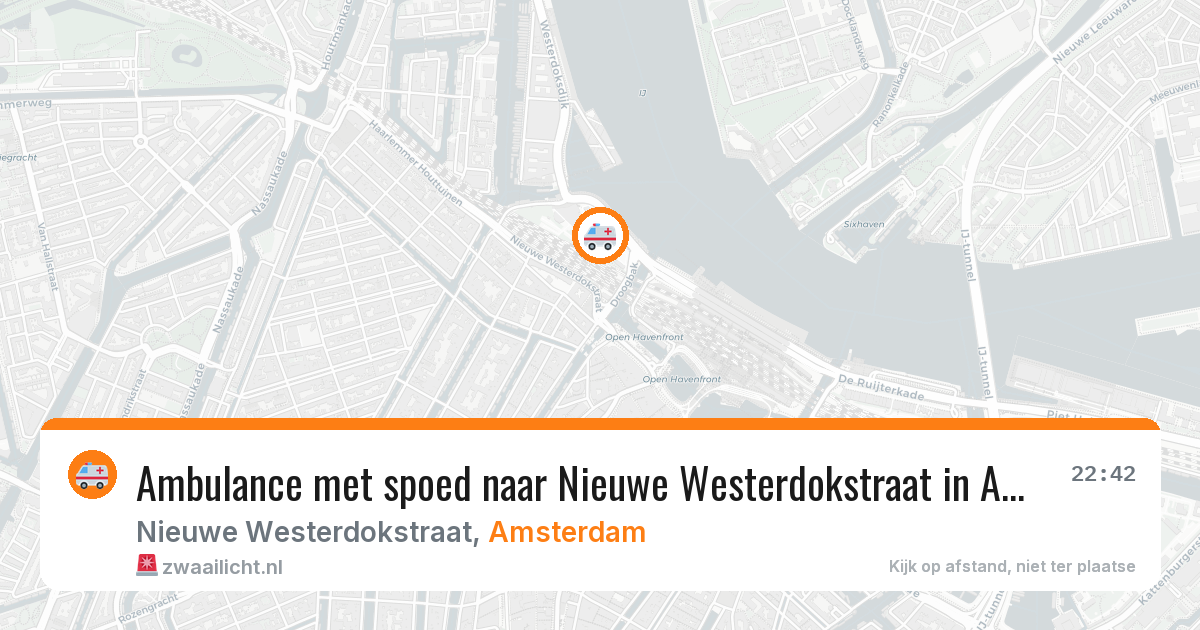 Ambulance met spoed naar Nieuwe Westerdokstraat in Amsterdam — 20 mei 2026