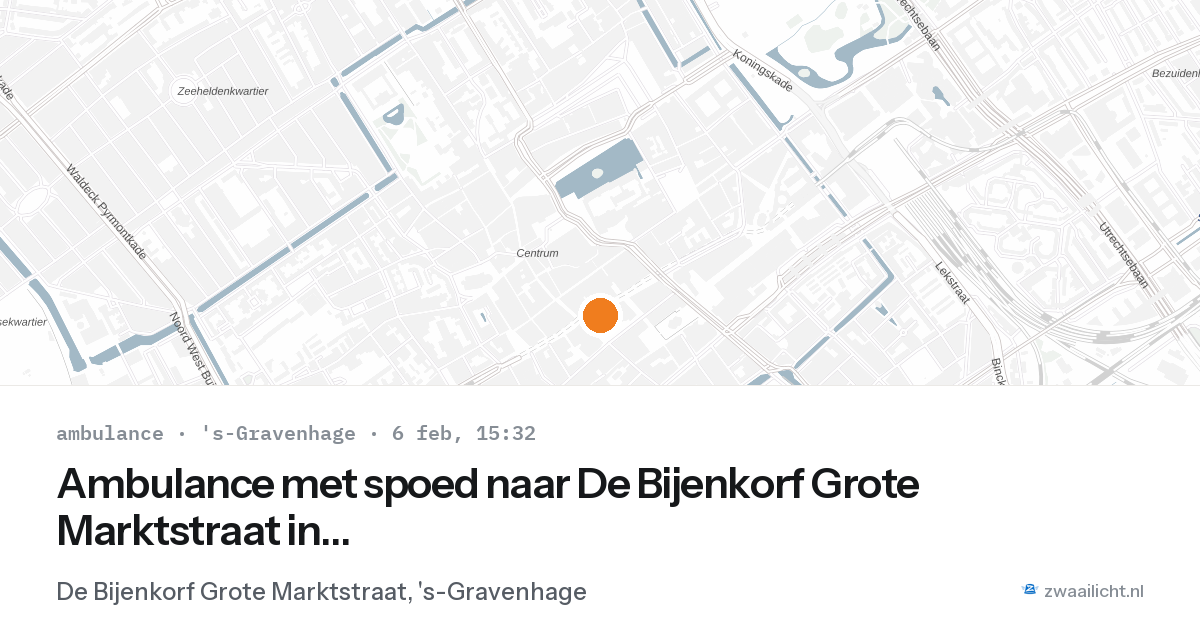 Ambulance met spoed naar De Bijenkorf Grote Marktstraat in 's-Gravenhage — 6 feb 2026