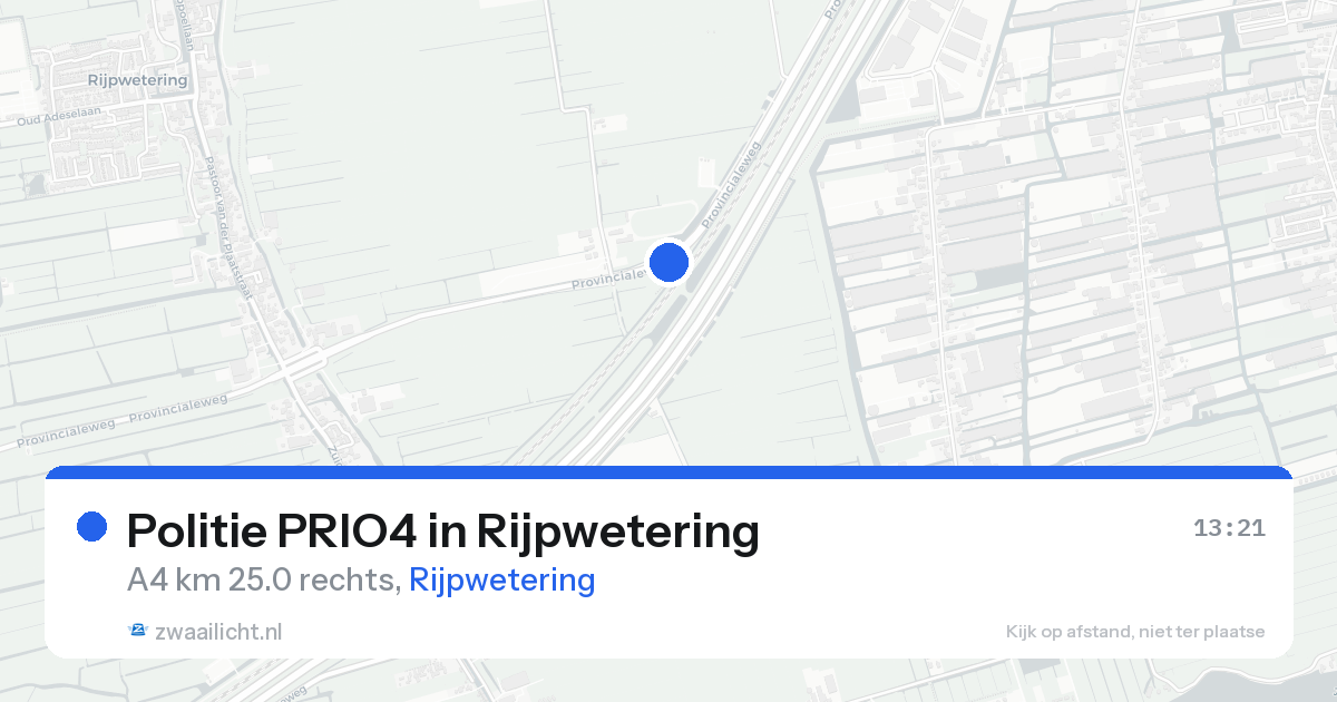 Politie PRIO4 in Rijpwetering — 17 aug 2026 | 🚨 Zwaailicht.nl