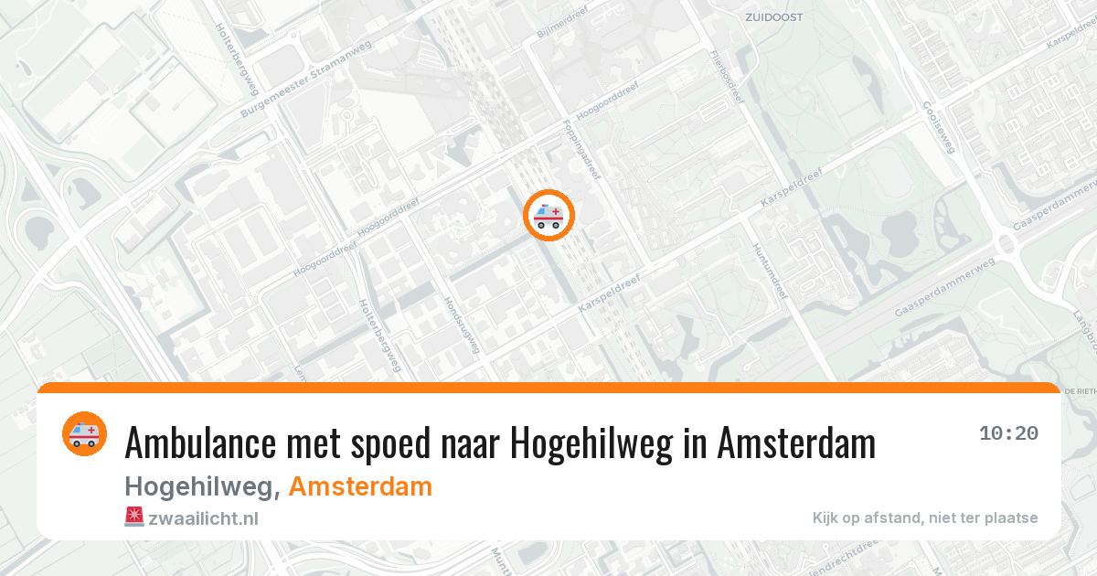 Ambulance met spoed naar Hogehilweg in Amsterdam — 2 jun 2026