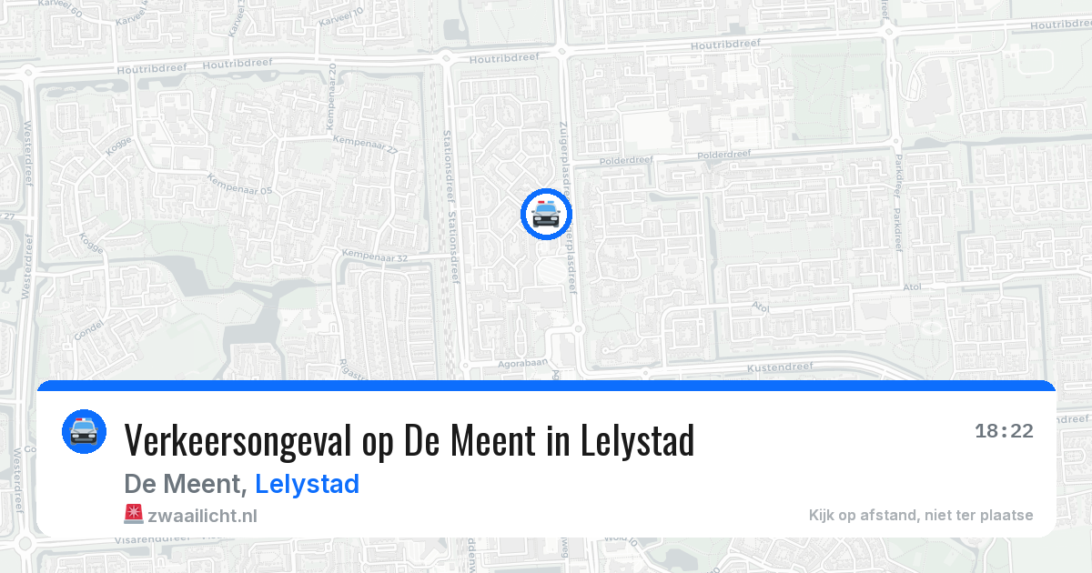 Verkeersongeval op De Meent in Lelystad — 10 aug 2026