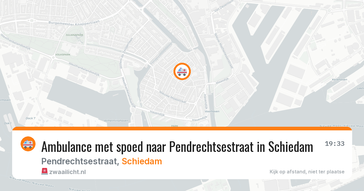 Ambulance met spoed naar Pendrechtsestraat in Schiedam — 26 mei 2026