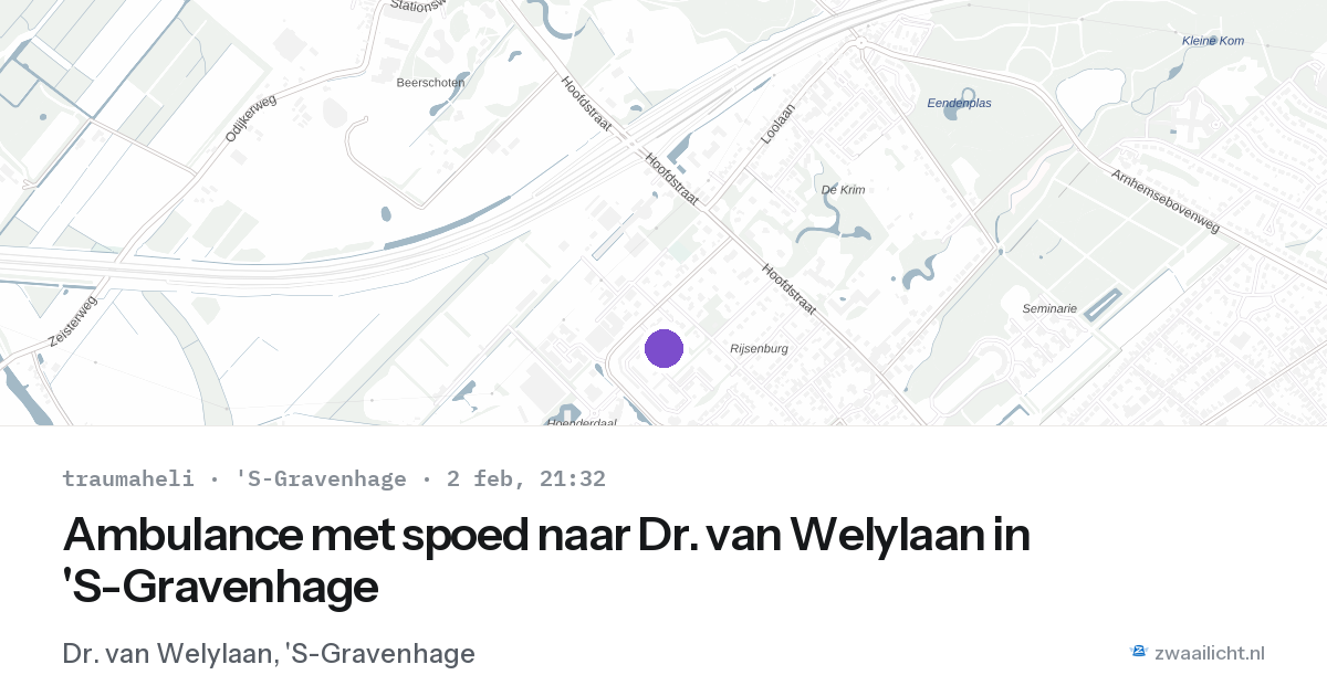 Ambulance met spoed naar Dr. van Welylaan in 'S-Gravenhage — 2 feb 2026