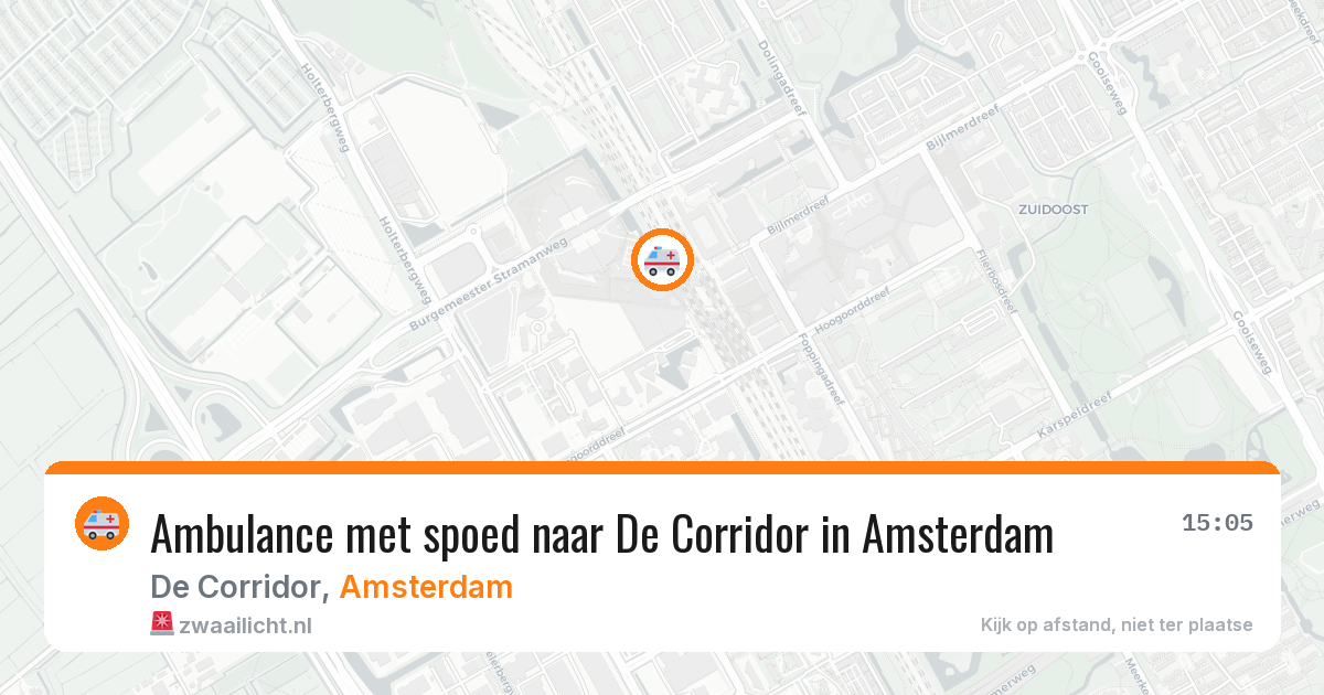 Ambulance met spoed naar De Corridor in Amsterdam — 31 mei 2026