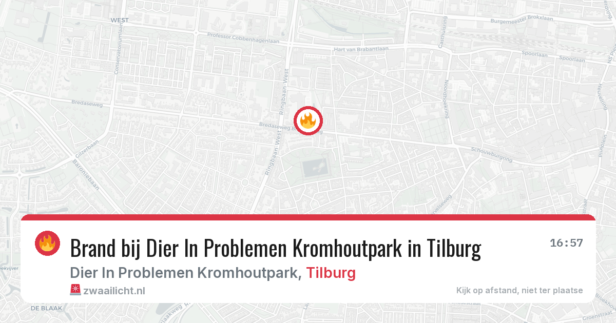 Brand bij Dier In Problemen Kromhoutpark in Tilburg — 21 jul 2026