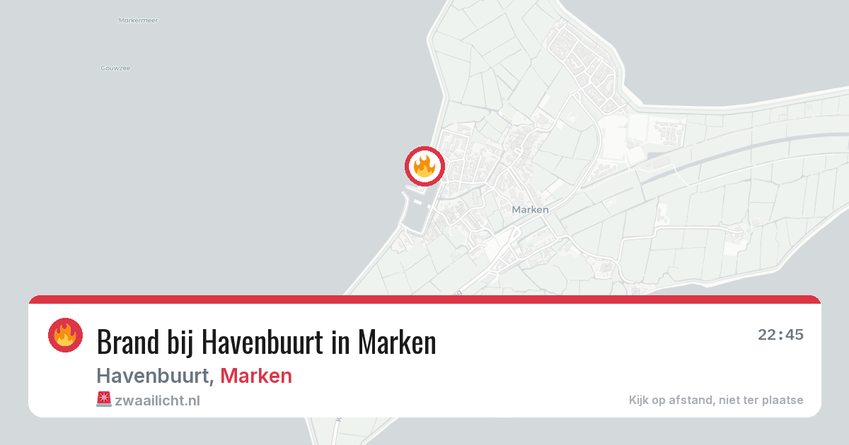 Brand bij Havenbuurt in Marken — 10 jul 2026