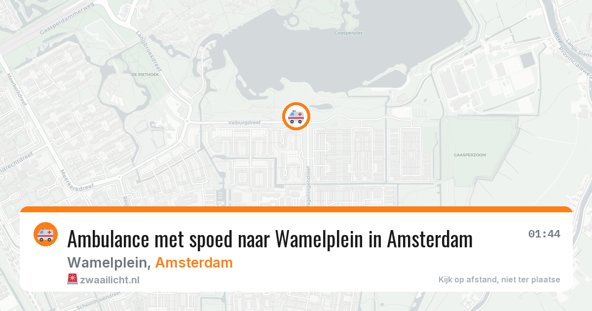 Ambulance met spoed naar Wamelplein in Amsterdam — 24 mei 2026