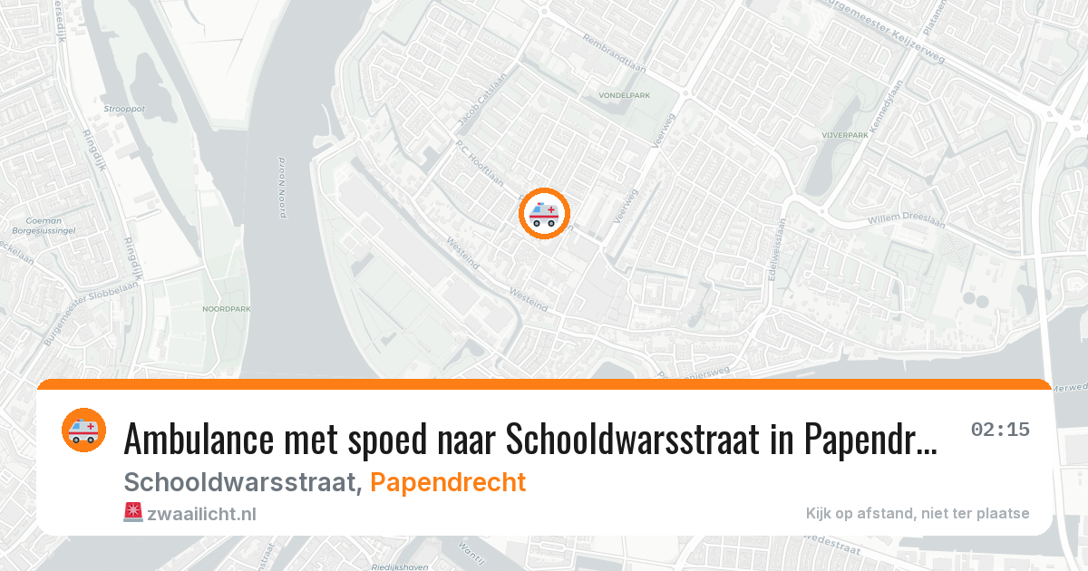 Ambulance met spoed naar Schooldwarsstraat in Papendrecht — 10 jul 2026