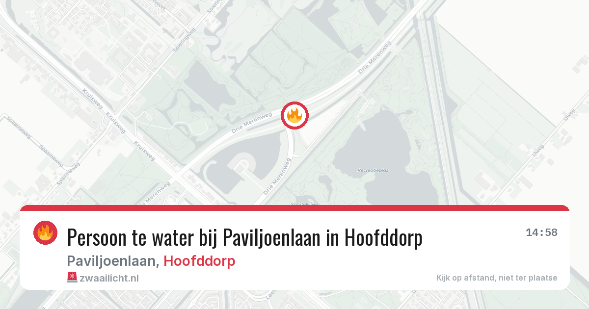 Persoon te water bij Paviljoenlaan in Hoofddorp — 16 mrt 2026
