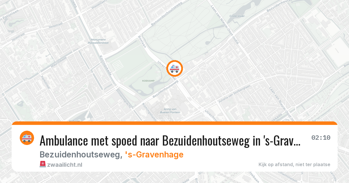 Ambulance met spoed naar Bezuidenhoutseweg in 's-Gravenhage — 21 jan 2026