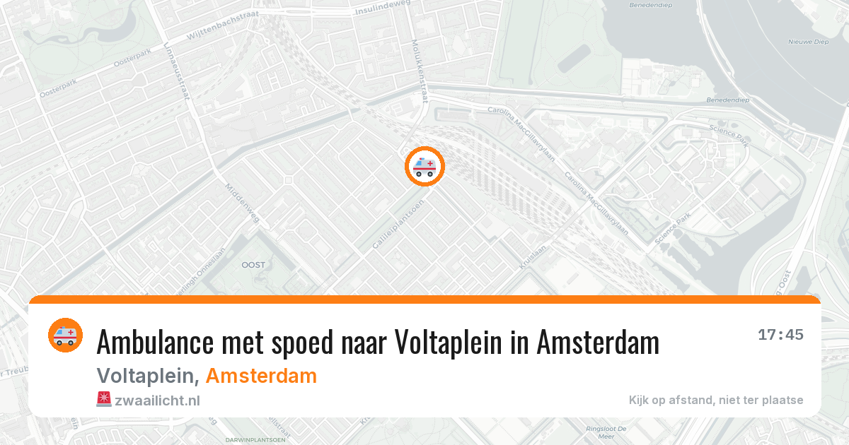 Ambulance met spoed naar Voltaplein in Amsterdam — 21 jun 2026