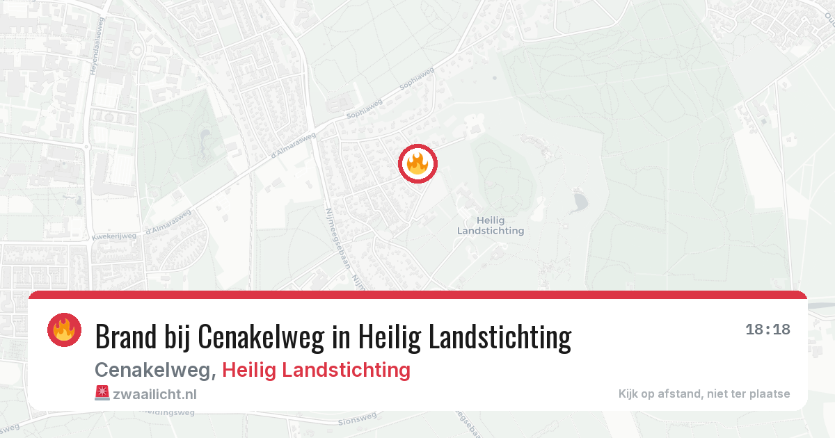 Brand bij Cenakelweg in Heilig Landstichting — 6 aug 2026