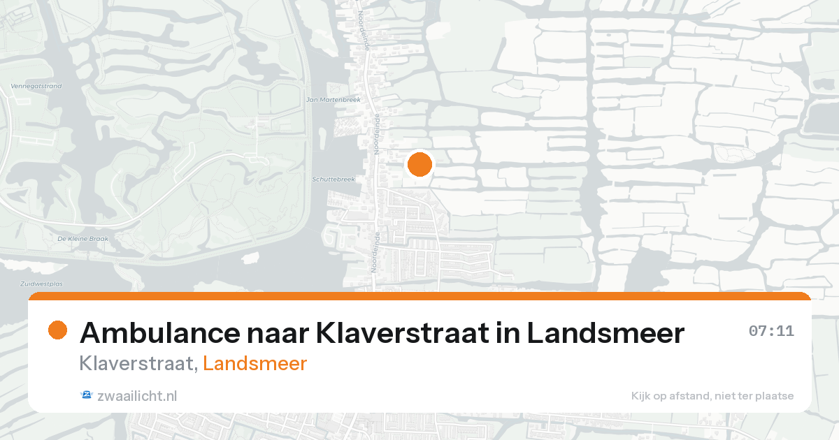 Ambulance naar Klaverstraat in Landsmeer — 19 mei 2026