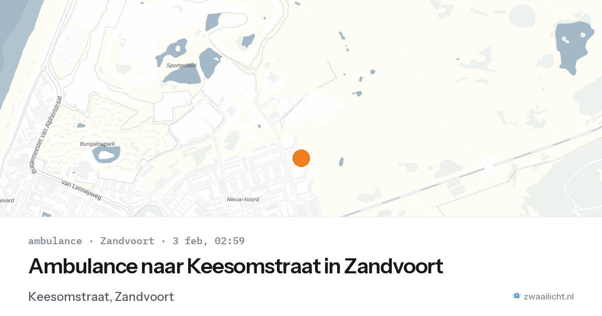 Ambulance naar Keesomstraat in Zandvoort — 3 feb 2026