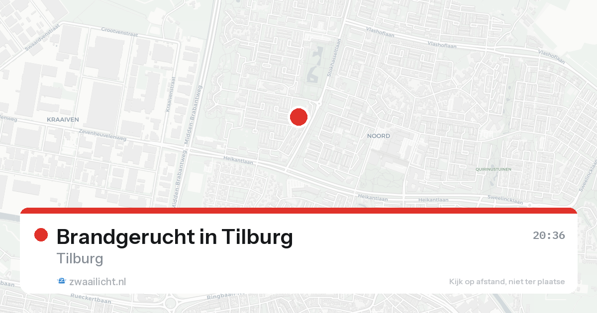 Brandgerucht in Tilburg — 22 aug 2026