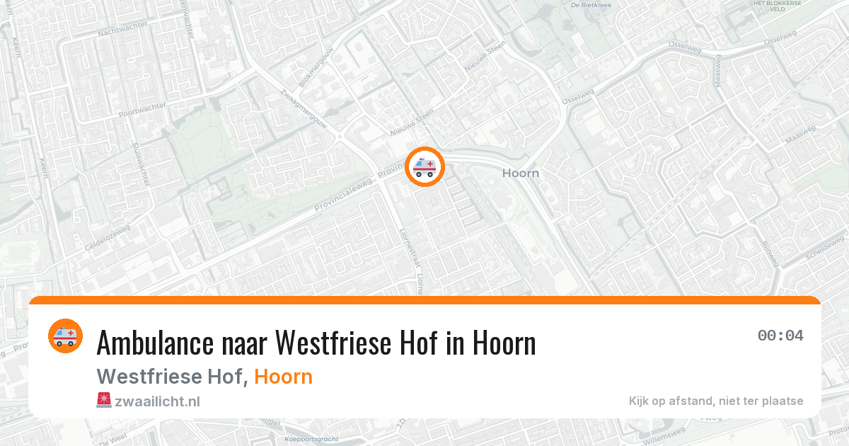 Ambulance naar Westfriese Hof in Hoorn — 10 aug 2026