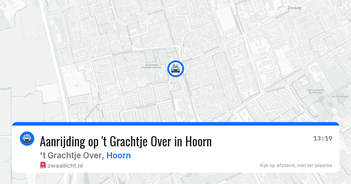 Aanrijding op 't Grachtje Over in Hoorn — 1 aug 2026