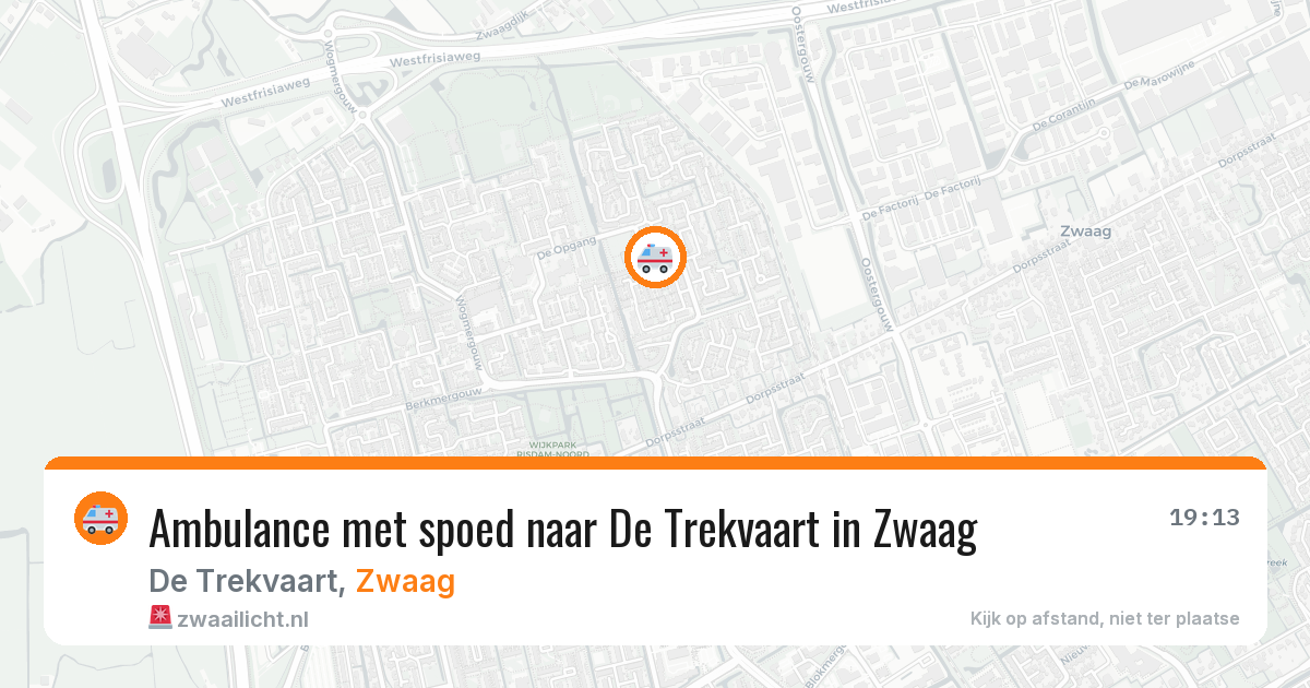 Ambulance met spoed naar De Trekvaart in Zwaag — 10 aug 2026