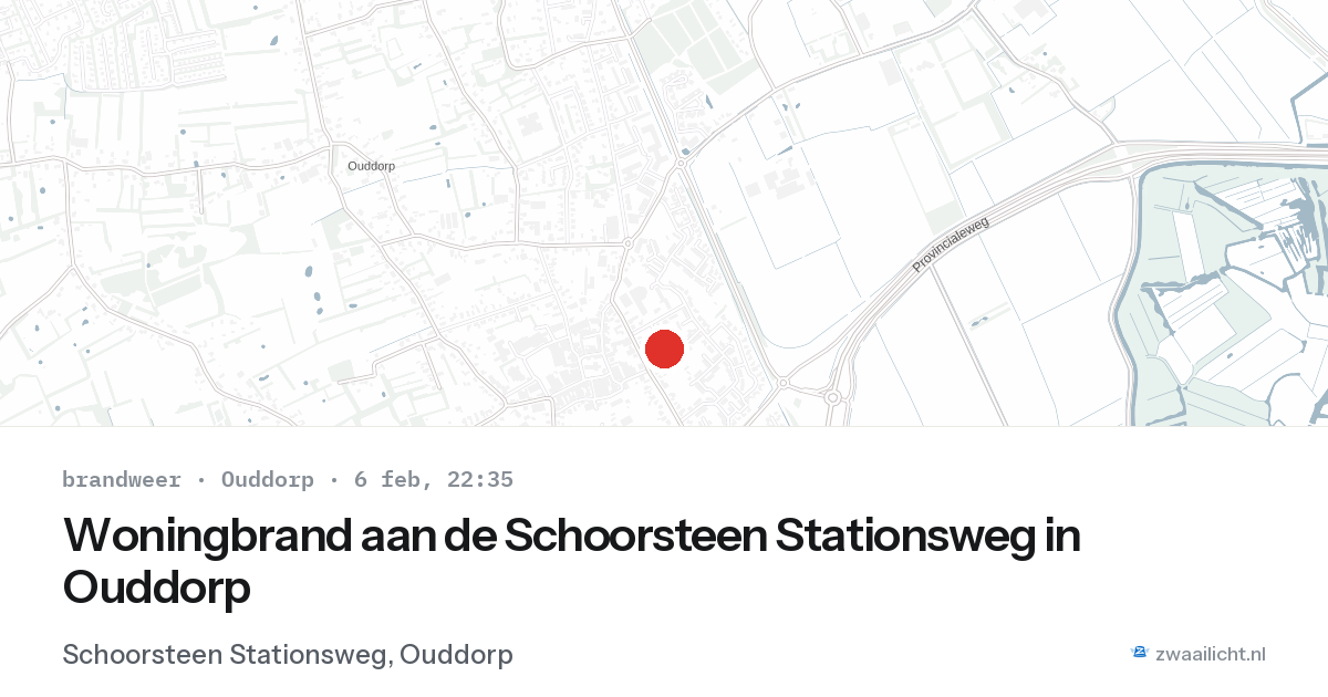 Woningbrand aan de Schoorsteen Stationsweg in Ouddorp — 6 feb 2026